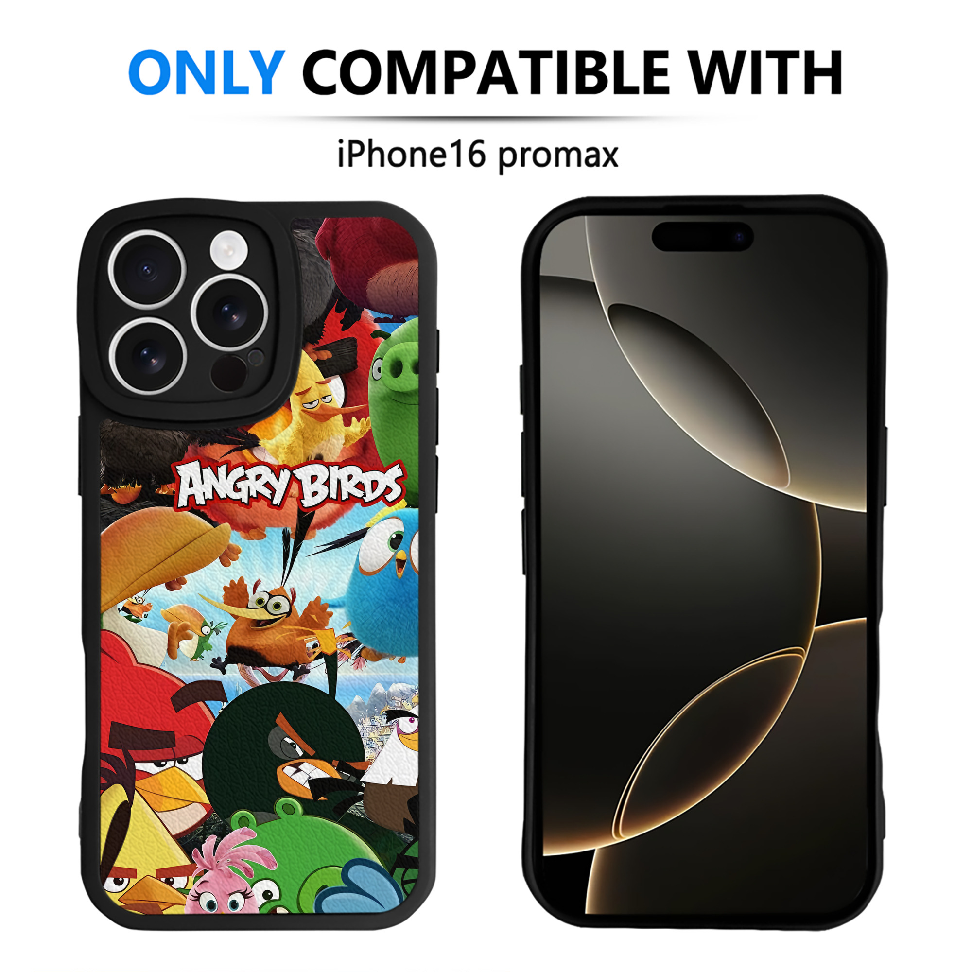 （画像用） Angry Birds アングリーバード 【iPhone 16シリーズ対応】シリコンスマホケース（レザー調） 材質：シリコン